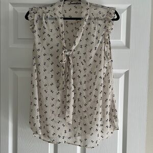 Women's Cream and Black Top